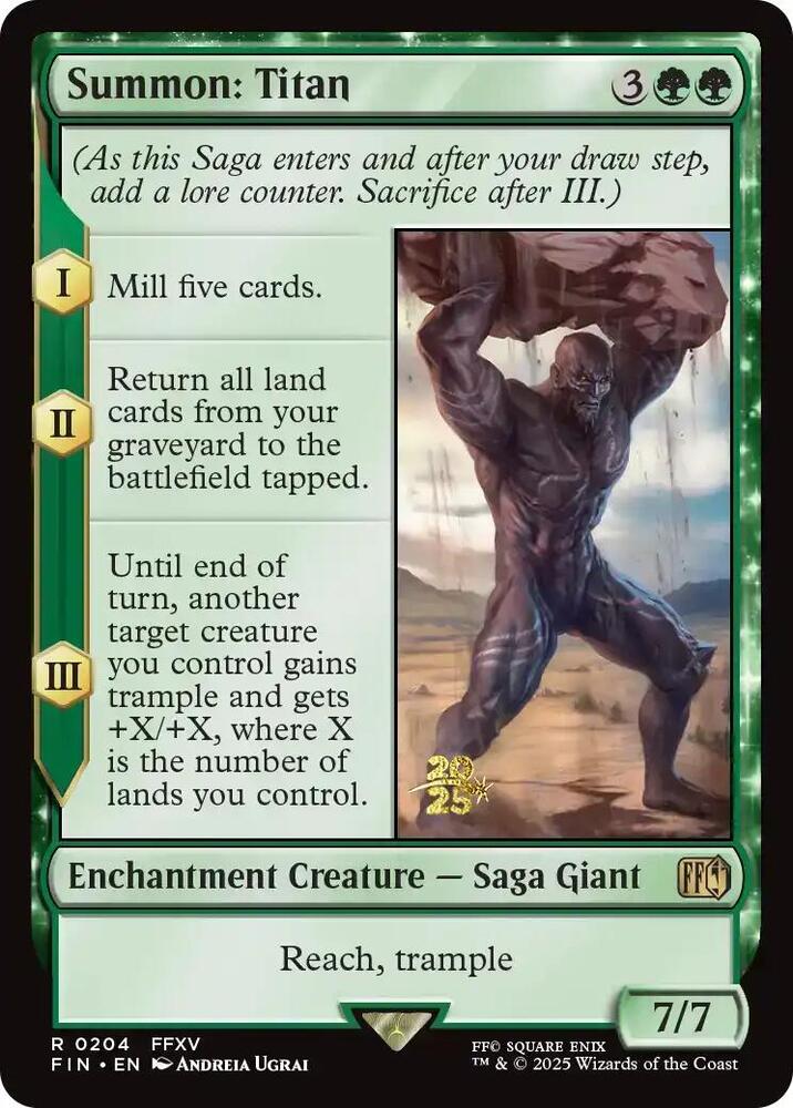 Summon: Titan, Prerelease Cards 204