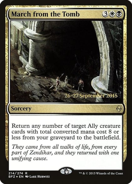 March from the Tomb, Prerelease Cards 214