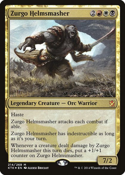 Zurgo Helmsmasher, Prerelease Cards 214