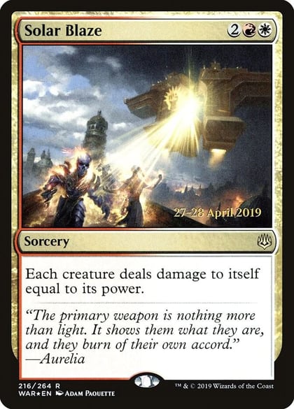 Solar Blaze, Prerelease Cards 216
