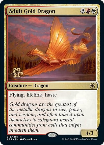 Adult Gold Dragon, Prerelease Cards 216