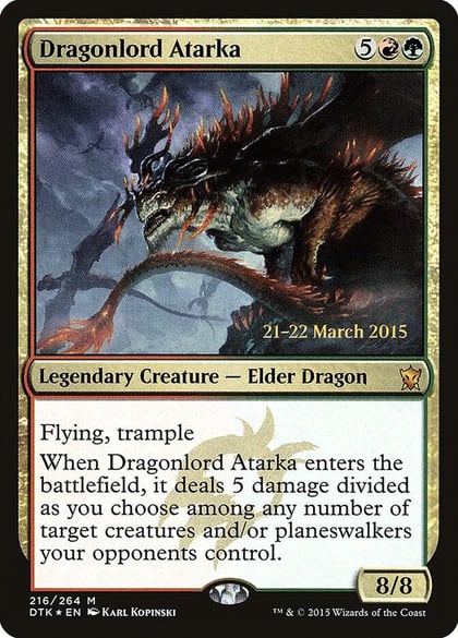 Dragonlord Atarka, Prerelease Cards 216
