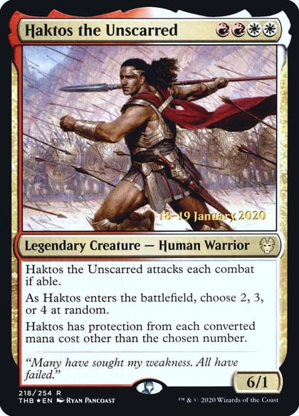 Haktos the Unscarred, Prerelease Cards 218