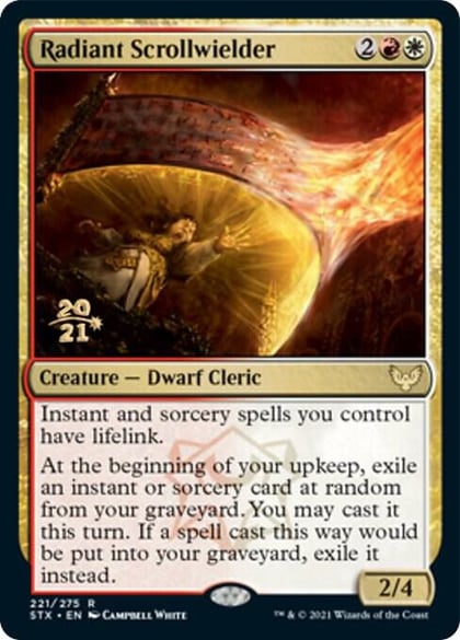 Radiant Scrollwielder, Prerelease Cards 221
