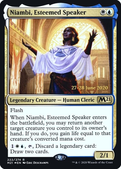 Niambi, Esteemed Speaker, Prerelease Cards 222