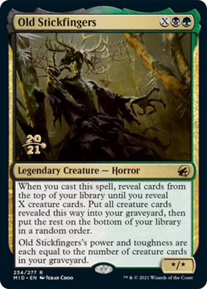 Old Stickfingers, Prerelease Cards 234