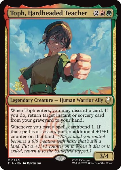 Toph, Hardheaded Teacher, Prerelease Cards 246