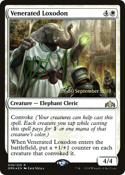 Venerated Loxodon, Prerelease Cards 30