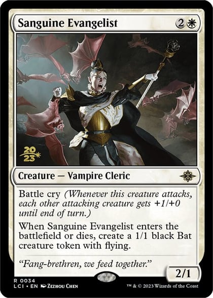 Sanguine Evangelist, Prerelease Cards 34