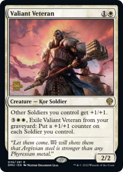 Valiant Veteran, Prerelease Cards 38