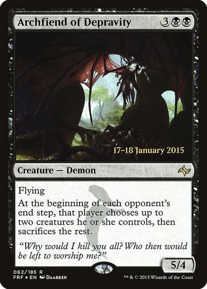 Archfiend of Depravity, Prerelease Cards 62