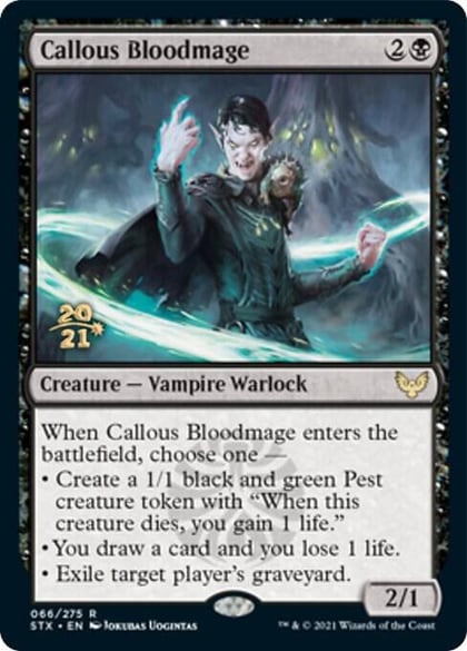 Callous Bloodmage, Prerelease Cards 66