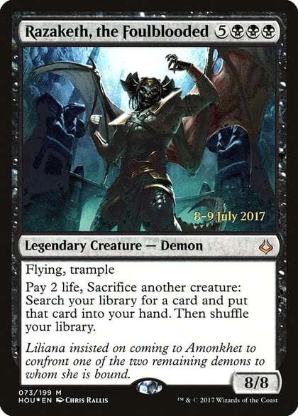 Razaketh, the Foulblooded, Prerelease Cards 73