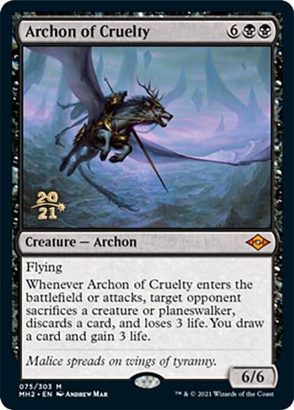 Archon of Cruelty, Prerelease Cards 75