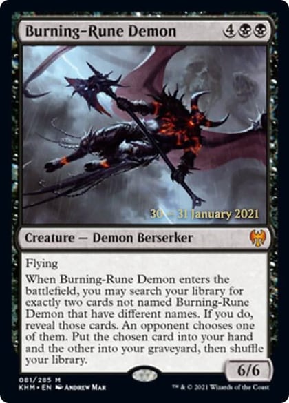 Burning-Rune Demon, Prerelease Cards 81