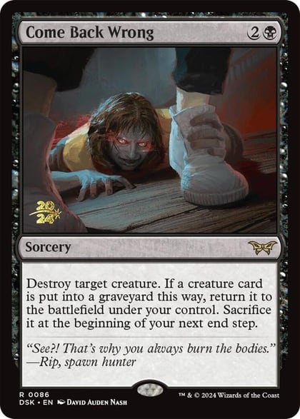 Come Back Wrong (0086), Prerelease Cards 86