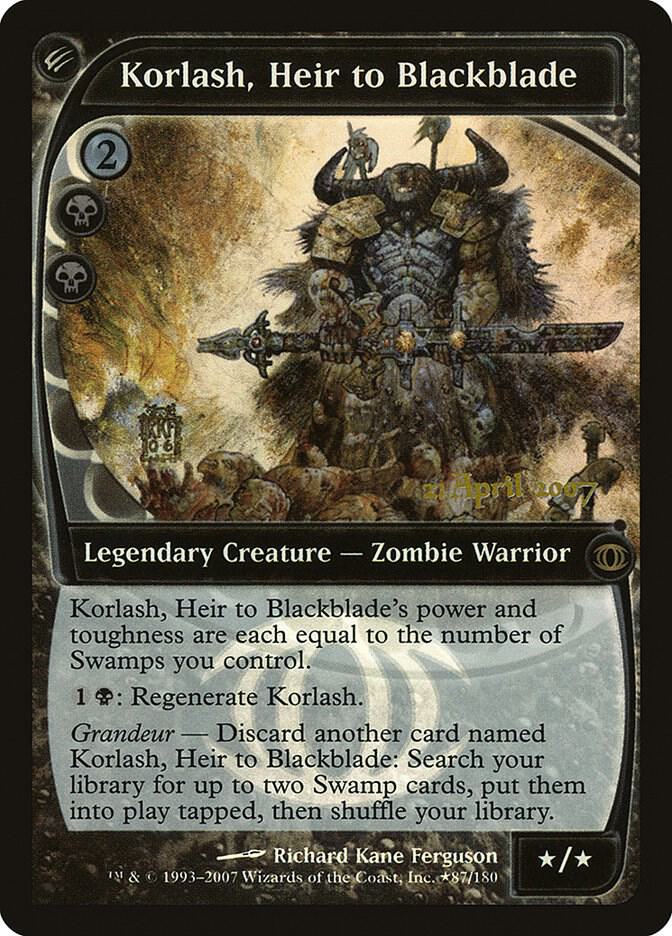 Korlash, Heir to Blackblade, Prerelease Cards 87