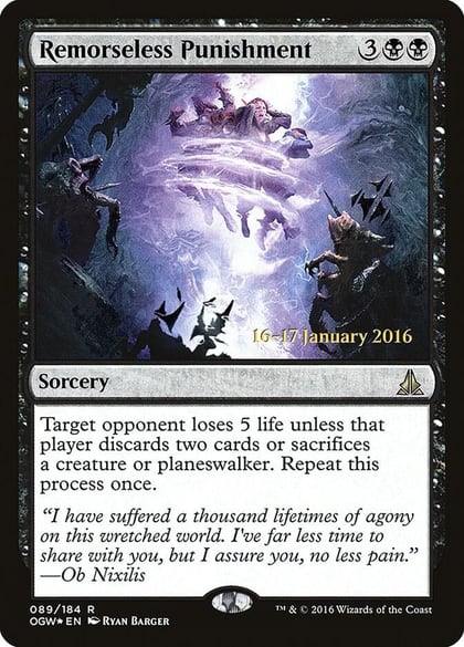 Remorseless Punishment, Prerelease Cards 89