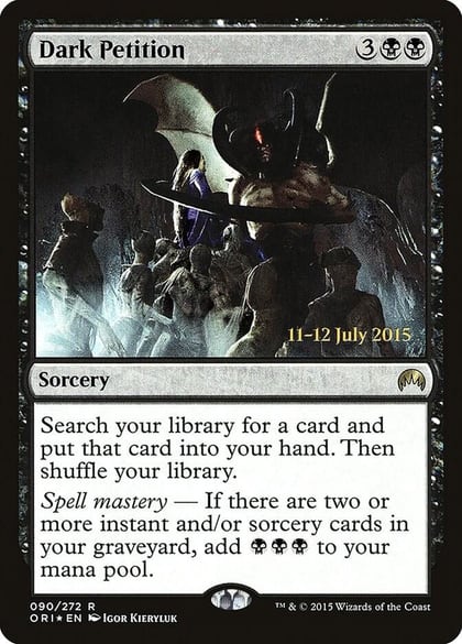Dark Petition, Prerelease Cards 90