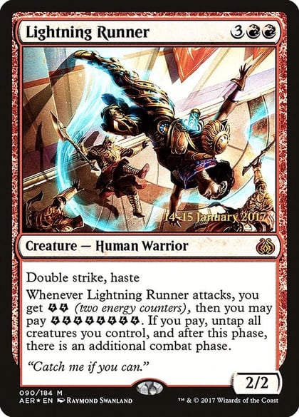 Lightning Runner, Prerelease Cards 90