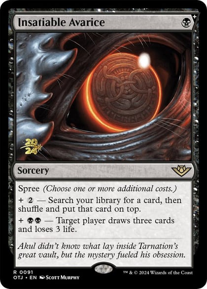 Insatiable Avarice, Prerelease Cards 91