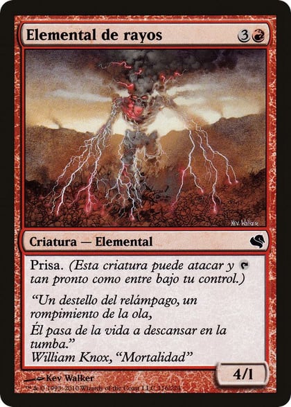 Lightning Elemental (Spanish) - "Elemental de rayos", Magic Encyclopedia 2011 (Salvat) 116