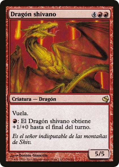 Shivan Dragon (Spanish) - "Dragon shivano", Magic Encyclopedia 2011 (Salvat) 120