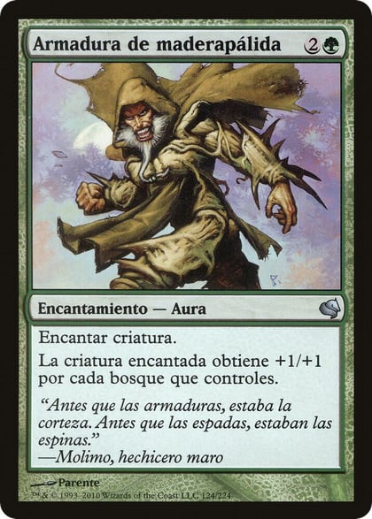 Blanchwood Armor (Spanish) - "Armadura de maderapalida", Magic Encyclopedia 2011 (Salvat) 124