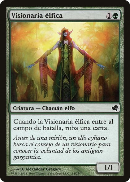 Elvish Visionary (Spanish) - "Visionaria elfica", Magic Encyclopedia 2011 (Salvat) 134
