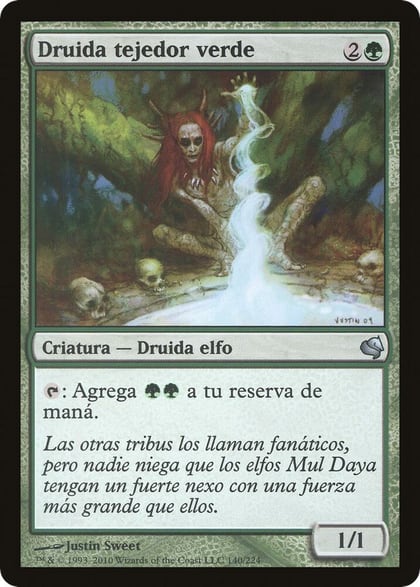 Greenweaver Druid (Spanish) - "Druida tejedor verde", Magic Encyclopedia 2011 (Salvat) 140