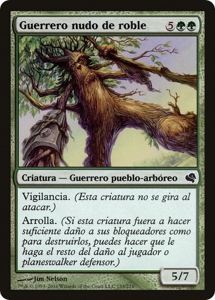 Oakgnarl Warrior (Spanish) - "Guerrero nudo de roble", Magic Encyclopedia 2011 (Salvat) 153