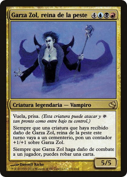 Garza Zol, Plague Queen (Spanish) - "Garza Zol, reina de la peste", Magic Encyclopedia 2011 (Salvat) 171
