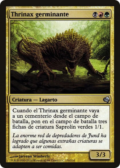 Sprouting Thrinax (Spanish) - "Thrinax germinante", Magic Encyclopedia 2011 (Salvat) 176