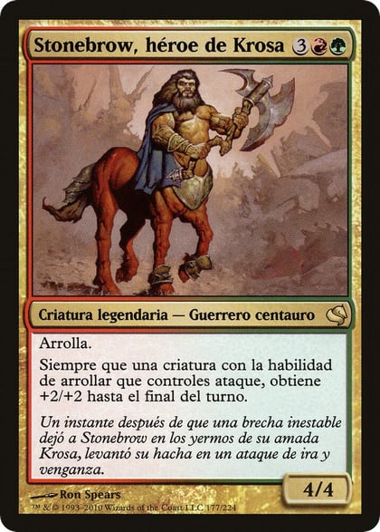 Stonebrow, Krosan Hero (Spanish) - "Stonebrow, heroe de Krosa", Magic Encyclopedia 2011 (Salvat) 177