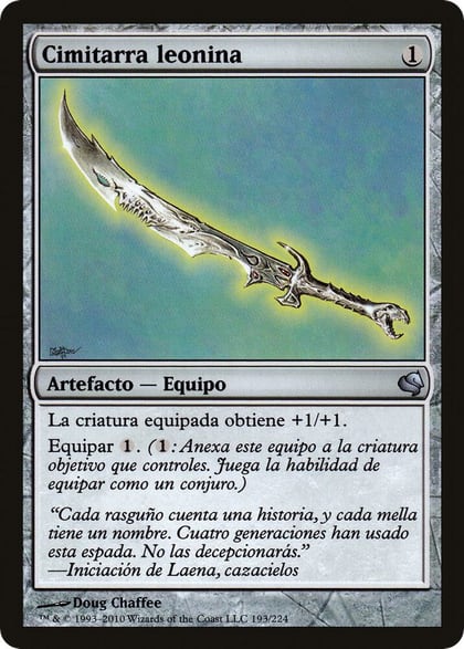 Leonin Scimitar (Spanish) - "Cimitarra leonina", Magic Encyclopedia 2011 (Salvat) 193
