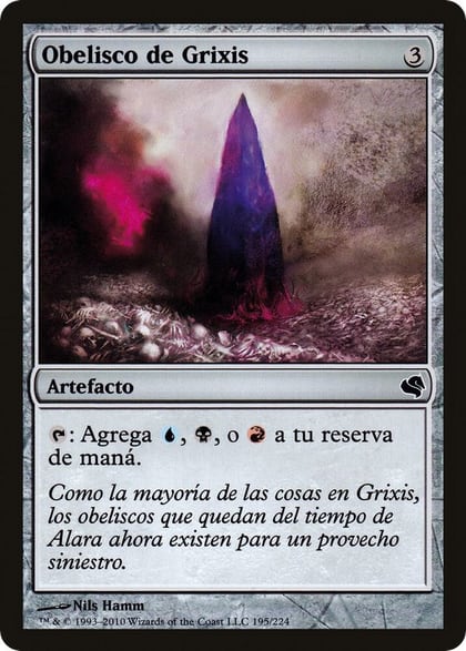 Obelisk of Grixis (Spanish) - "Obelisco de Grixis", Magic Encyclopedia 2011 (Salvat) 195