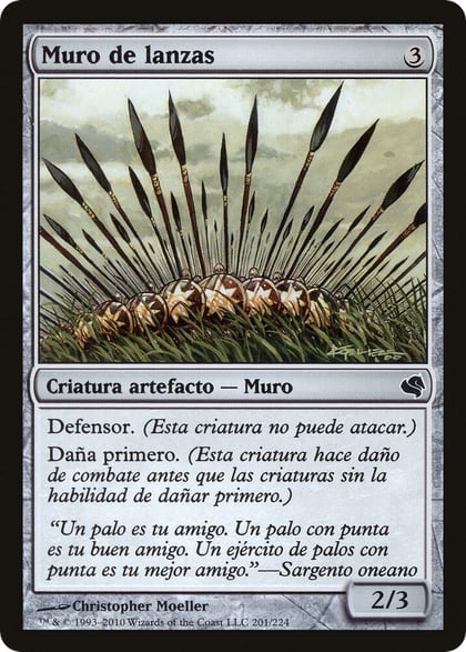 Wall of Spears (Spanish) - "Muro de lanzas", Magic Encyclopedia 2011 (Salvat) 201