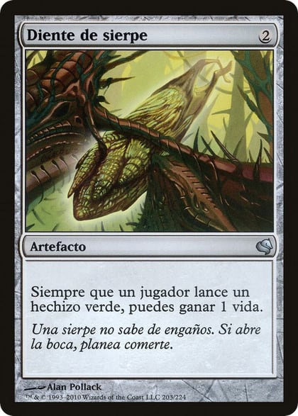 Wurm's Tooth (Spanish) - "Diente de sierpe", Magic Encyclopedia 2011 (Salvat) 203