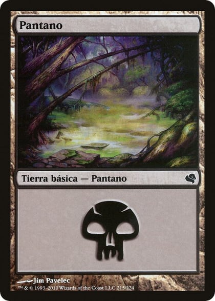 Swamp (Spanish) - "Pantano" (215), Magic Encyclopedia 2011 (Salvat) 215