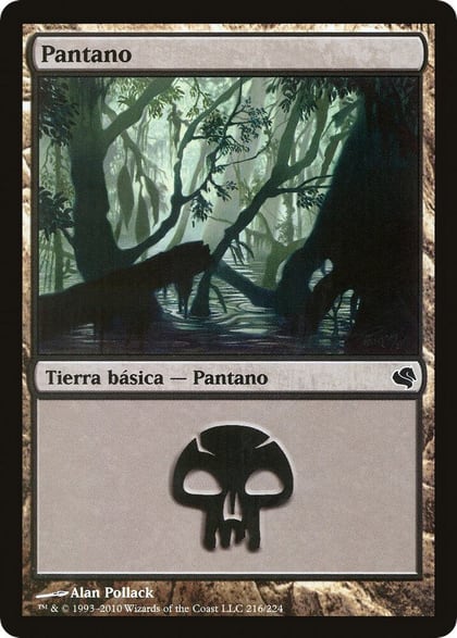 Swamp (Spanish) - "Pantano" (216), Magic Encyclopedia 2011 (Salvat) 216