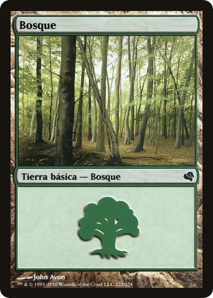 Forest (Spanish) - "Bosque" (222), Magic Encyclopedia 2011 (Salvat) 222
