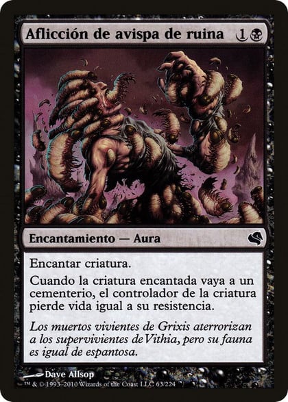 Banewasp Affliction (Spanish) - "Afliccion de avispa de ruina", Magic Encyclopedia 2011 (Salvat) 63