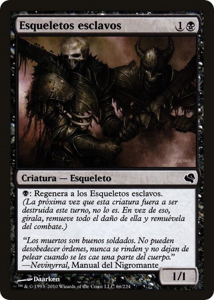 Drudge Skeletons (Spanish) - "Esqueletos esclavos", Magic Encyclopedia 2011 (Salvat) 66