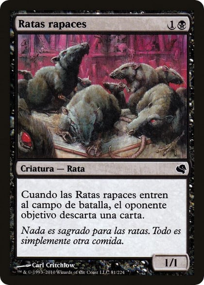 Ravenous Rats (Spanish) - "Ratas rapaces", Magic Encyclopedia 2011 (Salvat) 81