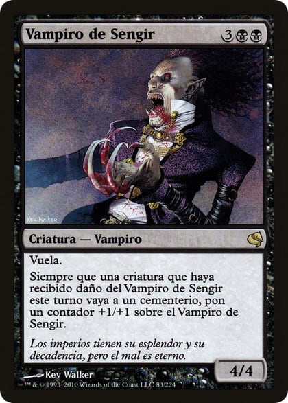 Sengir Vampire (Spanish) - "Vampiro de Sengir", Magic Encyclopedia 2011 (Salvat) 83