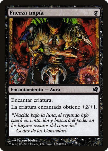 Unholy Strength (Spanish) - "Fuerza impia", Magic Encyclopedia 2011 (Salvat) 87