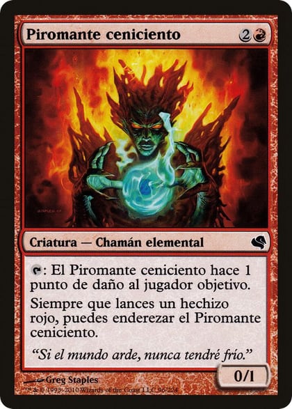 Cinder Pyromancer (Spanish) - "Piromante ceniciento", Magic Encyclopedia 2011 (Salvat) 96