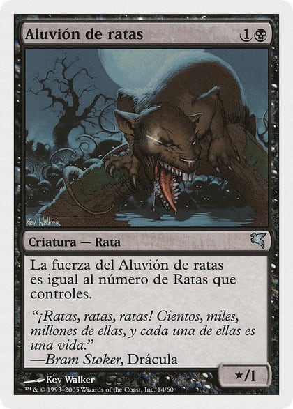 Swarm of Rats (Spanish) - "Aluvion de ratas" (A14), Magic Encyclopedia 2005 (Salvat/Hachette) A14