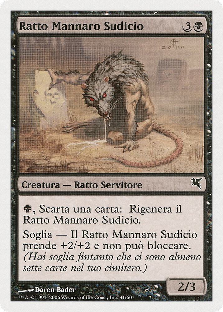 Dirty Wererat (Italian) - "Ratto Mannaro Sudicio" (A31), Magic Encyclopedia 2005 (Salvat/Hachette) A31