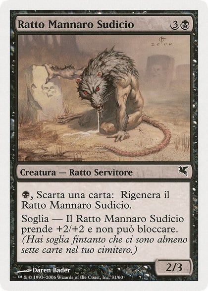 Dirty Wererat (Italian) - "Ratto Mannaro Sudicio" (A31), Magic Encyclopedia 2005 (Salvat/Hachette) A31